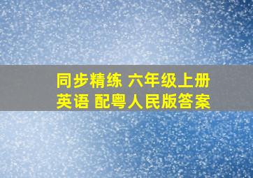 同步精练 六年级上册英语 配粤人民版答案